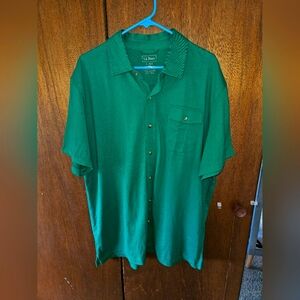 L.L. Bean Men's 100% Cotton Pocket Polo Shirt-XL REG. Green